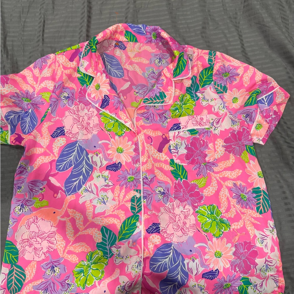 Lilly Pulitzer Pink Floral Pajama Top